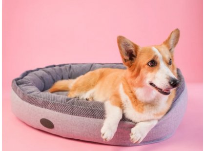 Фото - лежаки, матраси, килимки та будиночки Harley & Cho DONUT SOFT TOUCH GREY овальний лежак для собак, сірий