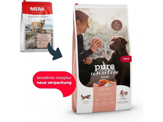 Фото - сухий корм Mera (Мера) Pure Sensitive Adult Lachs & Reis сухий корм для дорослих собак усіх порід ЛОСОСЬ та РИС