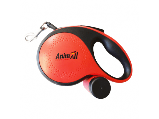 Фото - рулетки AnimAll Поводок-рулетка с диспенсером, красный