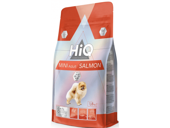 Фото - сухой корм HiQ Mini Adult Salmon корм для взрослых собак малых пород ЛОСОСЬ