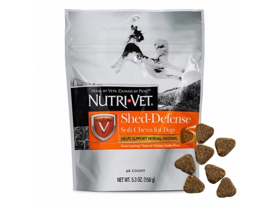 Фото - для кожи и шерсти Nutri-Vet (Нутри Вет) Shed-Defense Soft Chews ЗАЩИТА ШЕРСТИ витамины для шерсти собак, жевательные таблетки