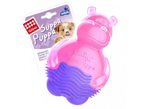 Фото - игрушки GiGwi (Гигви) Suppa Puppa БЕГЕМОТИК игрушка для собак с пищалкой розовый, 9 см