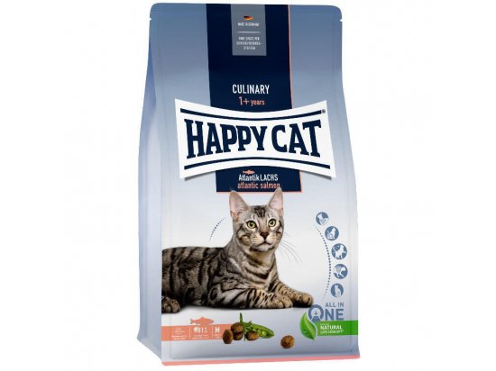 Фото - сухой корм Happy Cat (Хеппи Кэт) Culinary Adult Atlantik Lachs Сухой корм для взрослых котов АТЛАНТИЧЕСКИЙ ЛОСОСЬ