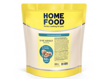 Фото - сухий корм Home Food (Хоум Фуд) Dog Adult Medium Trout with Rice гіпоалергенний корм для собак середніх порід ФОРЕЛЬ І РИС