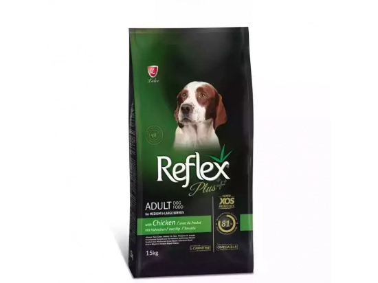Фото - сухий корм Reflex Plus (Рефлекс Плюс) Adult Medium & Large Chicken корм для собак середніх та великих порід, з куркою