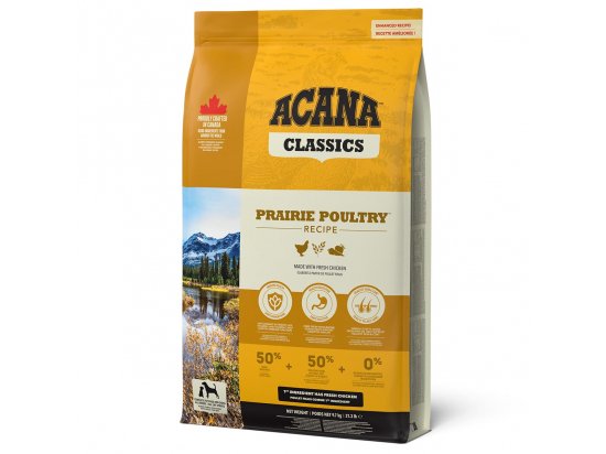 Фото - сухой корм Acana Classics Prairie Poultry Recipе корм для собак всех пород и всех стадий жизни, КУРИЦА