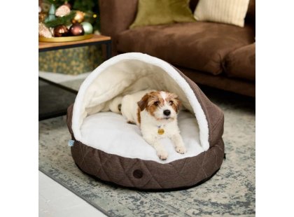 Фото - лежаки, матраси, килимки та будиночки Harley & Cho COVER BROWN лежак з капюшоном для собак, коричневий