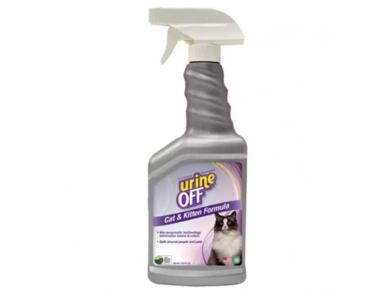 Фото - удаление запахов, пятен и шерсти Tropiclean (Тропиклин) URINE OFF спрей для удаления органических пятен и запахов, для котят и кошек