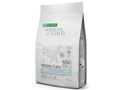 Фото - сухой корм Natures Protection (Нейчез Протекшин) Superior Care White Cats Grain Free with Herring беззерновой корм для кошек с белой шерстью СЕЛЬДЬ