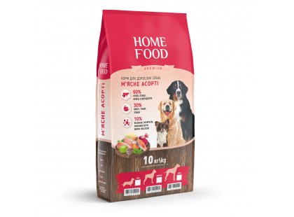 Фото - сухий корм Home Food (Хоум Фуд) Dog Adult Medium Meat Assorted повнораціонний корм для собак середніх порід М'ЯСНЕ АССОРТІ