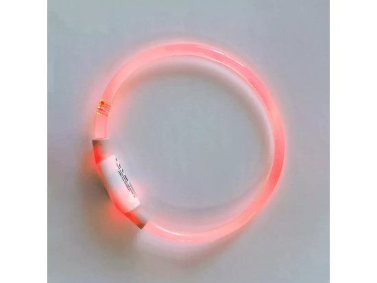 Фото - амуніція Trixie USB Flash Light Ring нашийник для собак, що світиться, прозорий, червоний