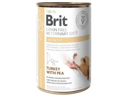 Фото - ветеринарні корми Brit Veterinary Diets Dog Grain Free Hepatic Turkey & Pea консерви для підтримки работи печінки собак ИНДИЧКА та ГОРОХ