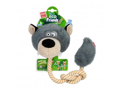 Фото - игрушки GiGwi (Гигви) Eco Friendz ВОЛК игрушка для собак с пищалкою и веревкой