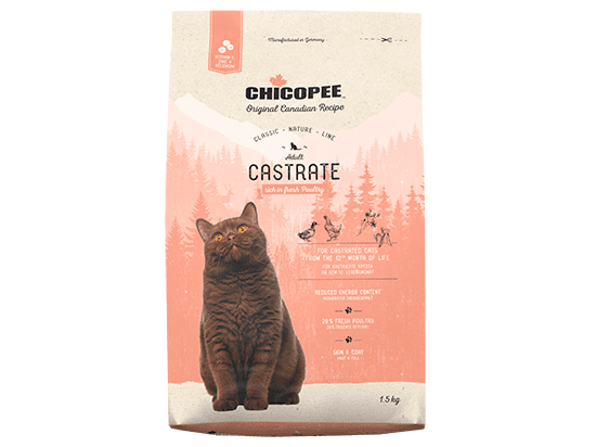 Фото - сухий корм Chicopee CNL ADULT CASTRATE сухий корм для стерилізованих котів із чутливим травленням, ПТИЦЯ