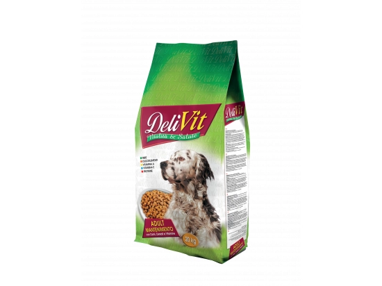 Фото - сухий корм Delivit (Делівіт) Maintenance Adult Dog Meet, Cereals & Vitamins сухий корм для дорослих собак М'ЯСО, ЗЛАКИ та ВІТАМІНИ