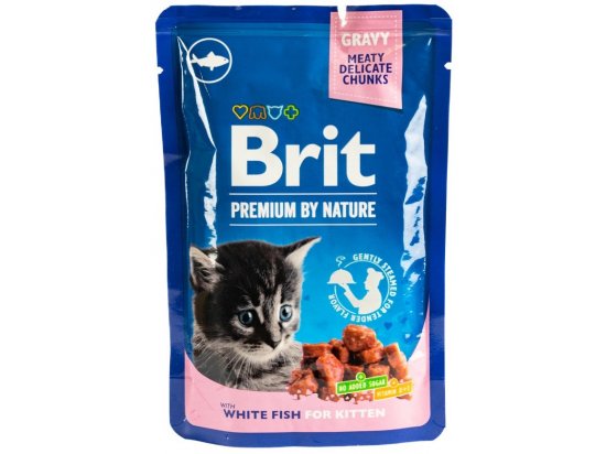 Фото - влажный корм (консервы) Brit Premium Kitten White Fish консервы для котят, кусочки в соусе БЕЛАЯ РЫБА