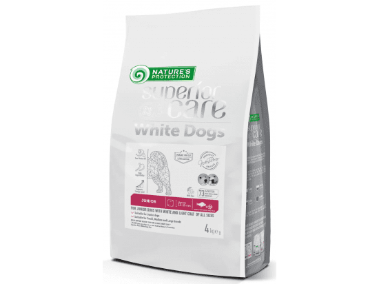 Фото - сухий корм Natures Protection (Нейчез Протекшин) Superior Care White Dogs WHITE FISH Junior сухий корм для цуценят усіх порід з білою шерстю БІЛА РИБА