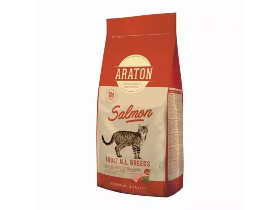 Фото - сухий корм Araton (Аратон) ADULT ALL BREEDS SALMON сухий корм для дорослих кішок ЛОСОСЬ