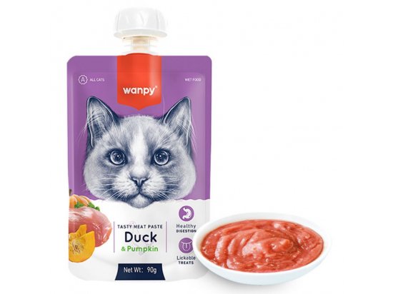 Фото - ласощі Wanpy (Ванпі) Duck & Pumkin крем-суп для котів КАЧКА З ГАРБУЗОМ