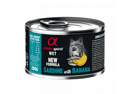 Фото - вологий корм (консерви) Alpha Spirit (Альфа Спіріт) Wet Sardine with Banana повнораціонний вологий корм для котів САРДИНА та БАНАН