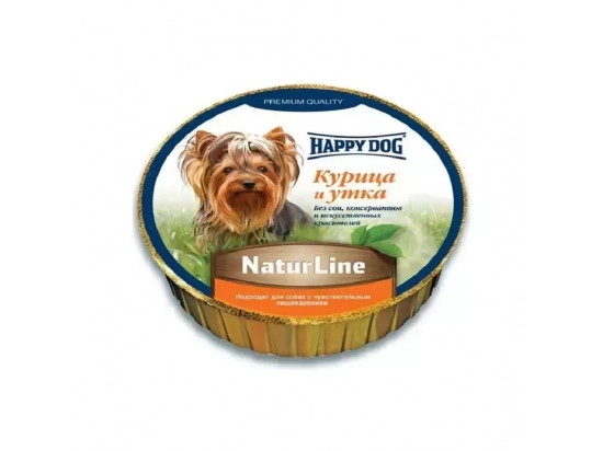 Фото - вологий корм (консерви) Happy Dog (Хепі Дог) SCHALE NATURLINE НUHN & ENTE вологий корм для собак КУРКА ТА КАЧКА