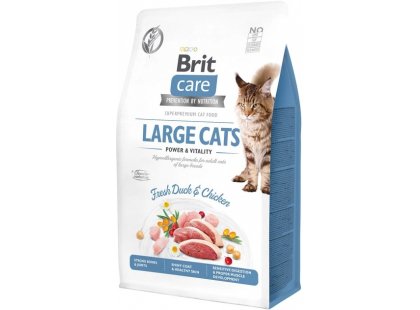 Фото - сухой корм Brit Care Cat Grain Free Large Power & Vitality Dack & Chicken беззерновой сухой корм для кошек крупных пород УТКА и КУРИЦА