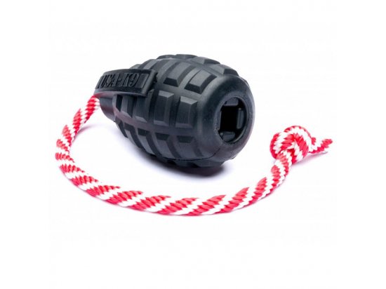 Фото - іграшки SodaPup (Сода Пап) Magnum Grenade Reward Toy іграшка для собак ГРАНАТА НА МОТУЗЦІ, чорний