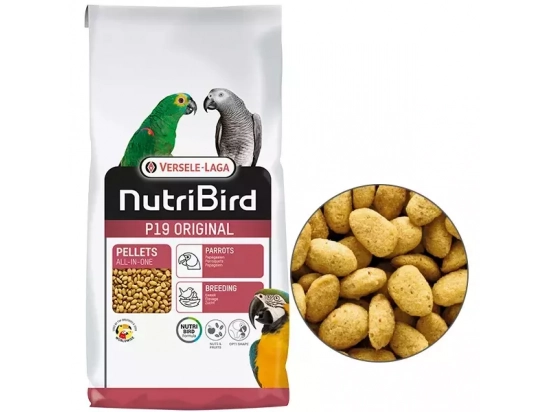 Фото - корм для птахів NutriBird P19 ORIGINAL BREEDING корм для великих папуг, 10 кг