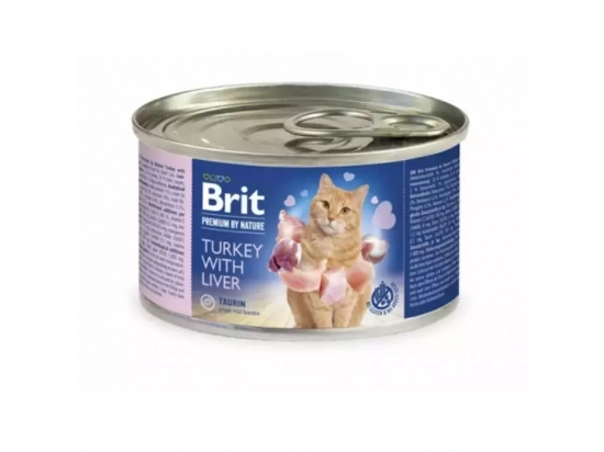 Фото - вологий корм (консерви) Brit Premium Cat Turkey & Liver консерви для кішок, паштет ІНДИЧКА та ПЕЧІНКА