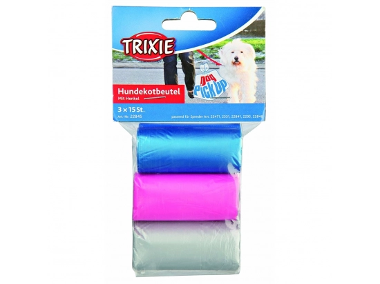 Фото - пакети для фекалій та аксесуари Trixie Пакети з ручками для збирання фекалій, різнокольорові (22845)