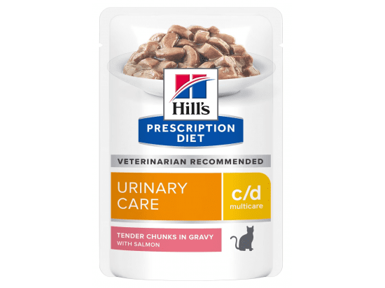 Фото - ветеринарные корма Hill's Prescription Diet c/d Multicare Urinary Care Salmon влажный корм для кошек для здоровья мочевыводящих путей ЛОСОСЬ, пауч