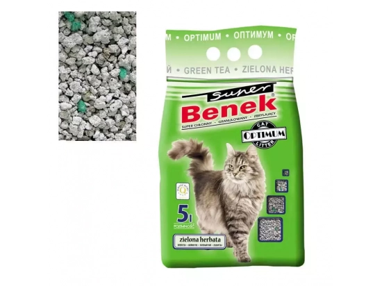 Фото - наполнители Super Benek (Супер Бенек) OPTIMUM LINE GREEN TEA бентонитовый оптимальний наполнитель для кошачьего туалета АРОМАТ ЗЕЛЕНОГО ЧАЯ