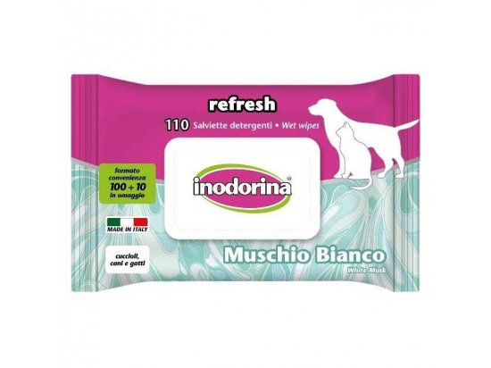 Фото - повседневная косметика Inodorina Refresh влажные гигиенические салфетки с ароматом мускуса для собак и кошек