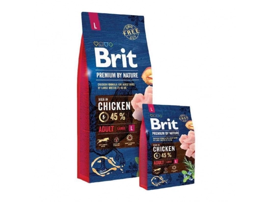 Фото - сухий корм Brit Premium Dog Adult Large L Chicken сухий корм для собак крупних порід КУРКА