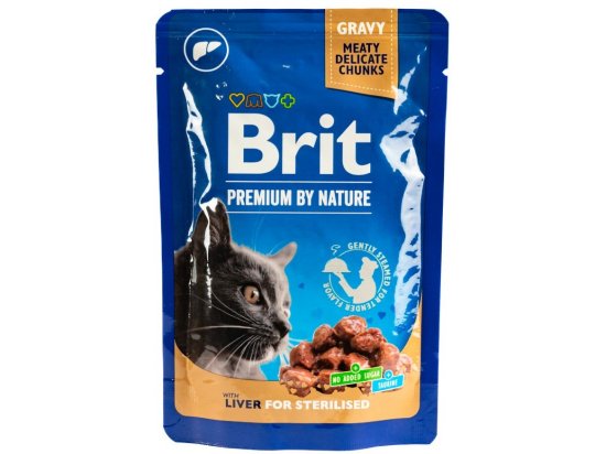 Фото - влажный корм (консервы) Brit Premium Cat Sterilized Liver консервы для стерилизованных кошек, кусочки в соусе ПЕЧЕНЬ