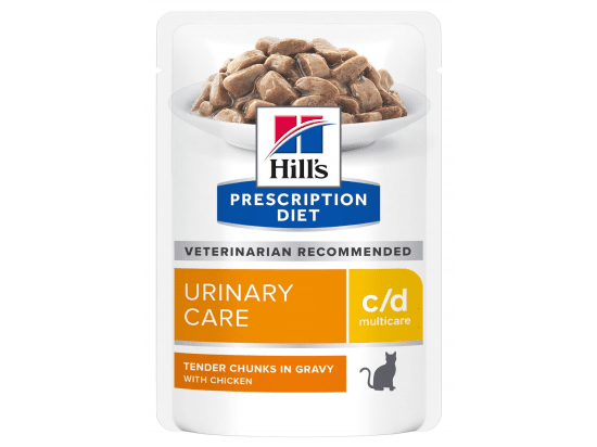 Фото - ветеринарные корма Hill's Prescription Diet c/d Multicare Urinary Care Chicken влажный корм для кошек для здоровья мочевыводящих путей КУРИЦА, пауч