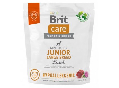 Фото - сухий корм Brit Care Dog Hypoallergenic Junior Large Breed Lamb гіпоалергенний сухий корм для цуценят великих порід ЯГНЯ