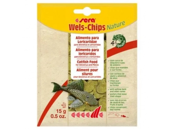 Фото - корм для риб Sera WELS-CHIPS NATURE корм для сомиків, чіпси