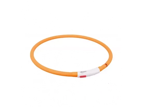 Фото - амуниция Trixie Flash Light USB светящийся ошейник из силикона, оранжевый (12646)