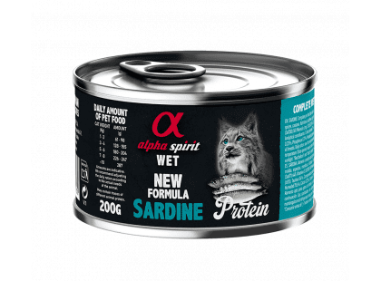 Фото - влажный корм (консервы) Alpha Spirit (Альфа Спирит) Wet Sardine Protein полнорационный влажный корм для кошек САРДИНА