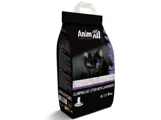 Фото - наповнювачі AnimAll Expert Choice ЛАВАНДА бентонітовий грудкуючий наповнювач для котячого туалету, середня фракція, 5 кг