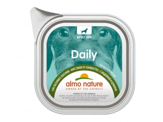 Фото - вологий корм (консерви) Almo Nature Daily TURKEY & ZUCCHINI консерви для собак ІНДИЧКА І ЦУККІНІ