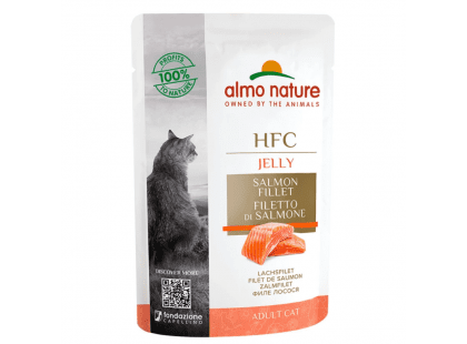 Фото - влажный корм (консервы) Almo Nature HFC JELLY SALMON консервы для кошек ЛОСОСЬ, желе пауч