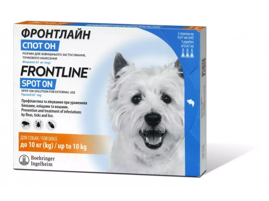 Фото - від бліх та кліщів FrontLine Spot On (Фронтлайн) краплі на холку від бліх та кліщів для собак