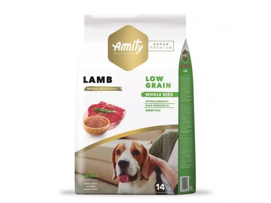 Фото - сухой корм Amity (Амити) Super Premium Low Grain Adult Lamb сухой низкозерновой корм для взрослых собак всех пород ЯГНЕНОК