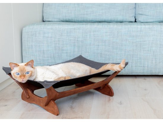 Фото - спальні місця, лежаки PetJoy Гамак-лежак для кота, коричневий/сірий