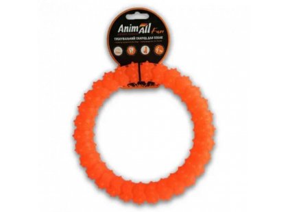 Фото - игрушки AnimAll Fun игрушка для собак КОЛЬЦО С ШИПАМИ, оранжевый