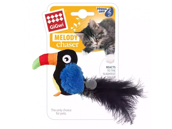 Фото - игрушки GiGwi (Гигви) Melody Chaser ТУКАН игрушка для котов со звуковым чипом, 10 см