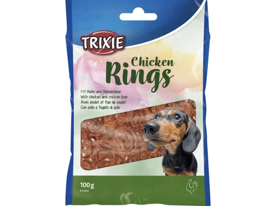 Фото - ласощі Trixie Chicken Rings курячі кільця - ласощі для собак, 100 г (31665)