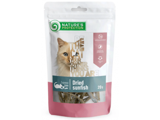 Фото - ласощі Natures Protection (Нейчез Протекшин) Snack For Cats Dried Sunfish ласощі для котів СУШЕНІ СОНЯЧНІ ОКУНІ